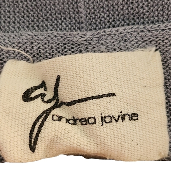 Andrea Jovine  blue opened front mesh knitted cardigan sweater - Picture 7 of 8